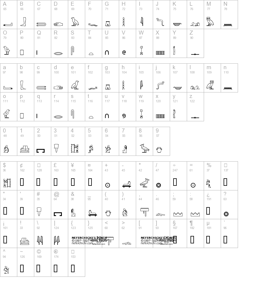 Hieroglyphics Font Free