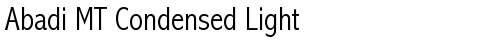 Abadi MT Condensed Light Regular TrueType police