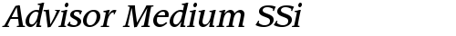Advisor Medium SSi Italic font TrueType