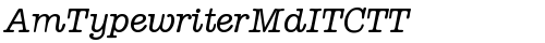 AmTypewriterMdITCTT Italic free truetype font