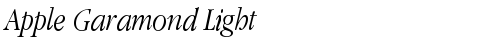 Apple Garamond Light Italic la police truetype gratuit