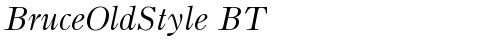 BruceOldStyle BT Italic truetype font
