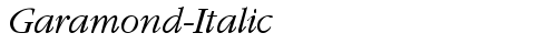 Garamond-Italic Regular TrueType-Schriftart