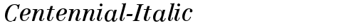 Centennial-Italic Regular truetype font