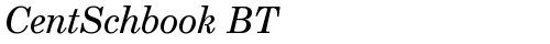 CentSchbook BT Italic font TrueType