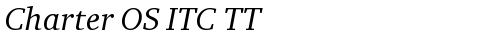 Charter OS ITC TT Italic truetype font