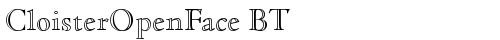 CloisterOpenFace BT Regular font TrueType