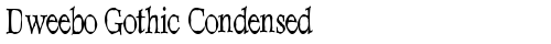 Dweebo Gothic Condensed Regular truetype шрифт