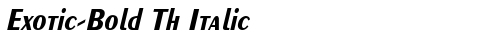 Exotic-Bold Th Italic Italic font TrueType