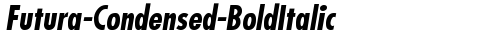 Futura-Condensed-BoldItalic Regular truetype font