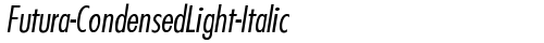 Futura-CondensedLight-Italic Regular truetype font