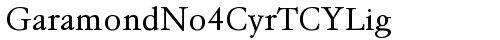 GaramondNo4CyrTCYLig Regular free truetype font