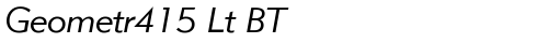 Geometr415 Lt BT Italic truetype шрифт
