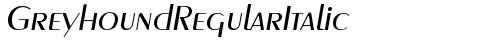 GreyhoundRegularItalic Regular TrueType-Schriftart