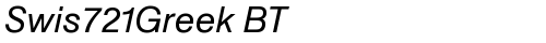 Swis721Greek BT Inclined truetype шрифт