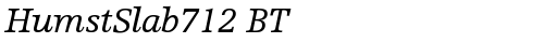 HumstSlab712 BT Italic truetype шрифт