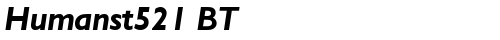 Humanst521 BT Bold Italic font TrueType