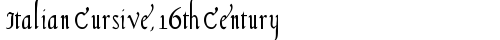 Italian Cursive, 16th Century Regular truetype font