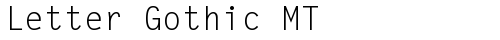 Letter Gothic MT Regular truetype font