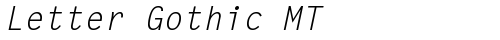 Letter Gothic MT Oblique Truetype-Schriftart kostenlos