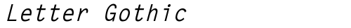 Letter Gothic Bold Italic TrueType-Schriftart