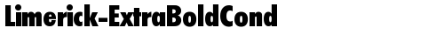 Limerick-ExtraBoldCond Regular free truetype font