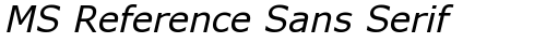 MS Reference Sans Serif Italic TrueType-Schriftart