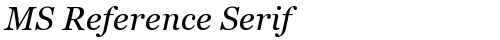 MS Reference Serif Italic TrueType-Schriftart