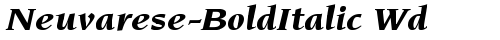 Neuvarese-BoldItalic Wd Regular truetype font