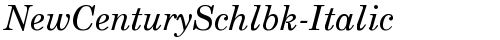 NewCenturySchlbk-Italic Regular TrueType-Schriftart