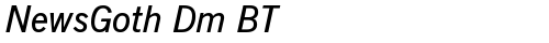NewsGoth Dm BT Italic truetype font