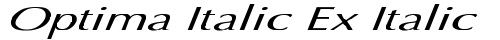 Optima Italic Ex Italic Italic font TrueType