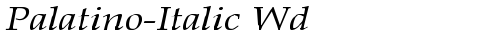 Palatino-Italic Wd Regular truetype font
