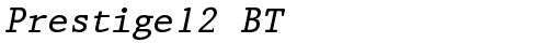 Prestige12 BT Italic truetype font