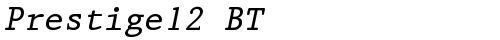 Prestige12 BT Italic TrueType-Schriftart