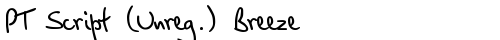 PT Script (Unreg.) Breeze Regular free truetype font