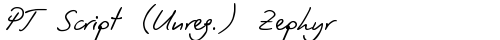 PT Script (Unreg.) Zephyr Regular font TrueType