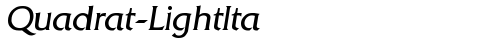 Quadrat-LightIta Regular truetype font