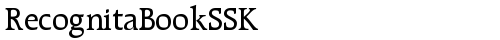 RecognitaBookSSK Regular truetype шрифт