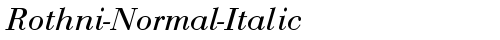 Rothni-Normal-Italic Regular truetype font