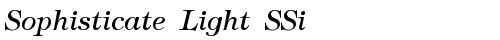 Sophisticate Light SSi Italic font TrueType