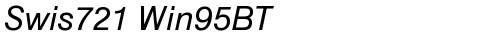 Swis721 Win95BT Italic TrueType-Schriftart