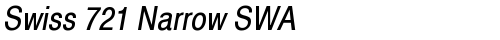 Swiss 721 Narrow SWA Oblique free truetype font
