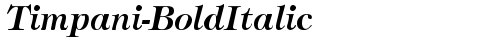 Timpani-BoldItalic Regular truetype font