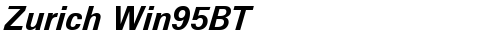 Zurich Win95BT Bold Italic free truetype font