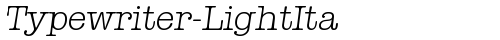 Typewriter-LightIta Regular truetype font