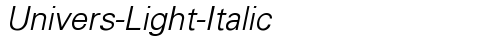 Univers-Light-Italic Regular truetype font