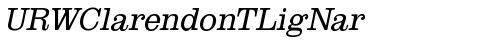 URWClarendonTLigNar Oblique truetype шрифт