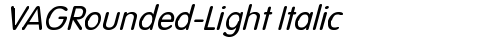 VAGRounded-Light Italic Regular Truetype-Schriftart kostenlos