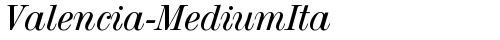 Valencia-MediumIta Regular free truetype font